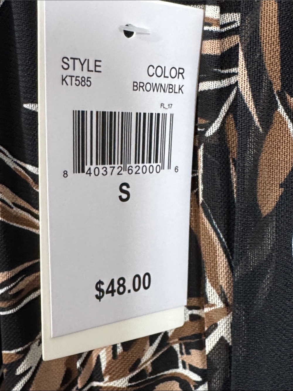Harper Black and Tan Floral Flowy Sheer Sleeve Blouse - Size Small - Picture 7 of 9